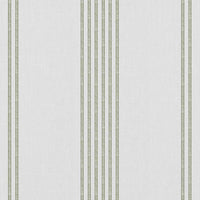 Brea Moss-WHT - White fabric with Striped Green print