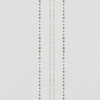 Reyna Moss-WHT - White fabric with Dotted Striped Green print