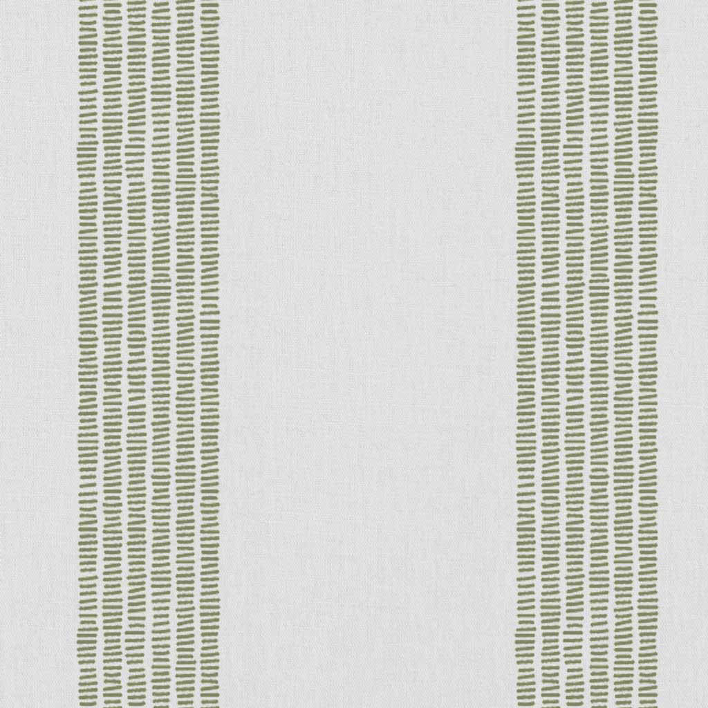 Sumi Moss-WHT - White curtain fabric with Green Striped print