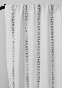 Helena Moss - curtain fabric with Green striped print