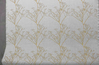 Chervil Mustard, Natural fabric with Mustard coloured print, repeat