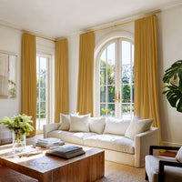 Mustard yellow cotton curtains, lifestyle photo 2