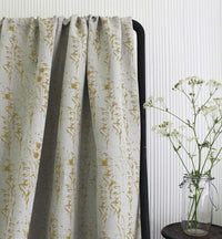 Breeze Mustard - Curtain fabric with Yellow botanical pattern