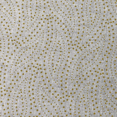 Pia Mustard - Curtain fabric, abstract Mustard Yellow leaf pattern