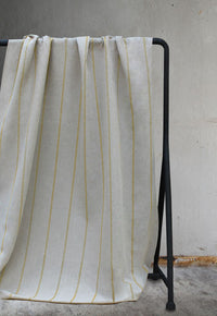 Ronja Mustard - Natural fabric with Yellow stripes