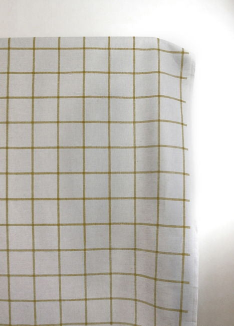 Tove Mustard - Checked fabric with Yellow checks for curtains, roman blinds