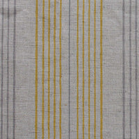 Else-Mustard- Linen Cotton mix curtain fabric, Yellow & Grey stripes