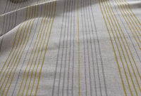 Else-Mustard- Linen Cotton mix curtain fabric, Yellow & Grey stripes