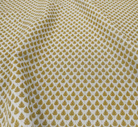 Kira-INV Mustard - Curtain fabric with Yellow botanical print