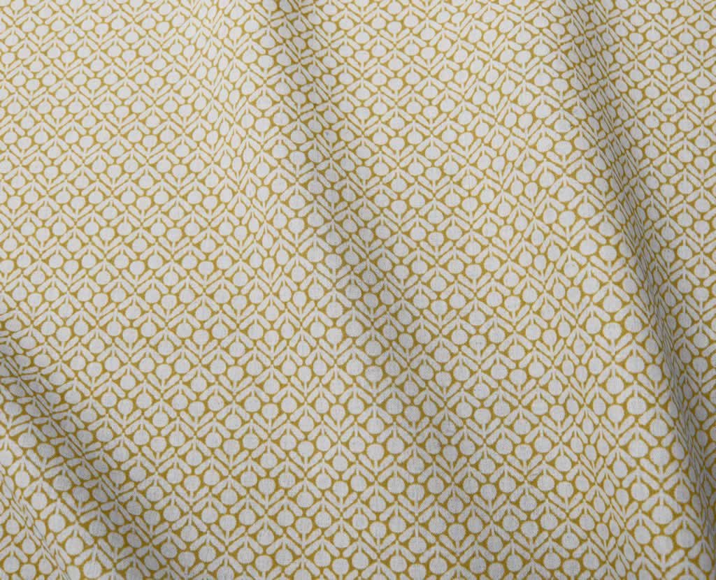 Nessa Mustard - Curtain fabric with Yellow abstract print