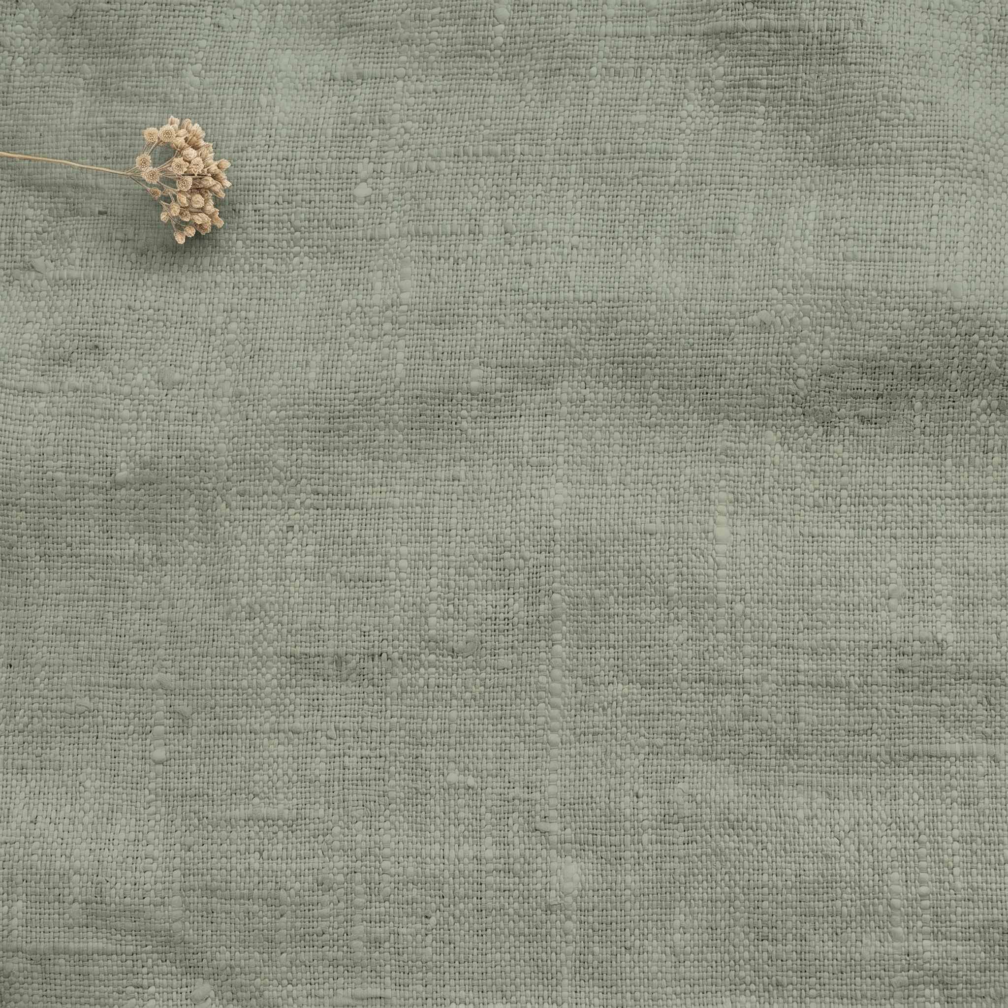 Muted Green Linen fabric - pre-washed 100% linen. Bianco Venice by Ada & Ina.