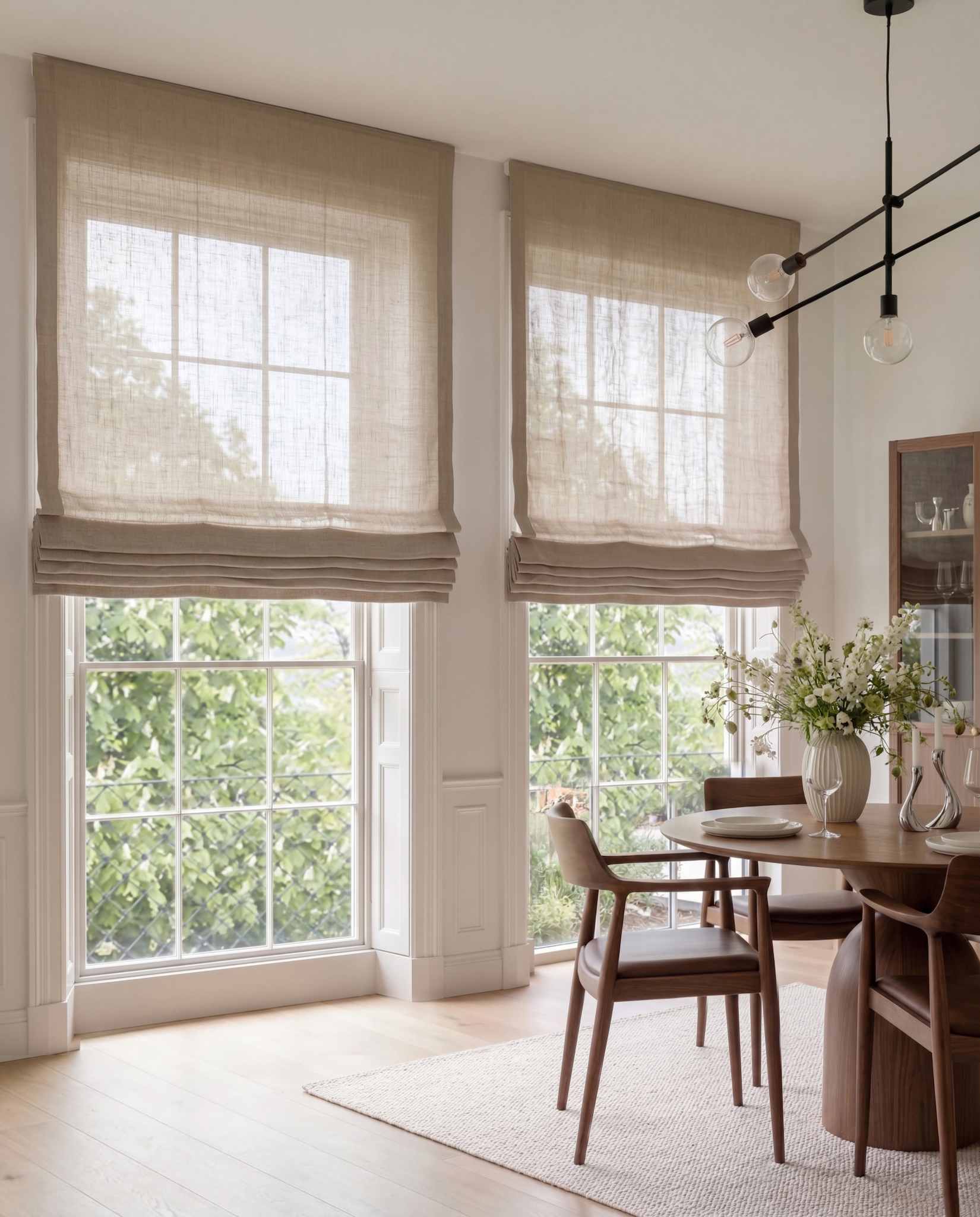 Natural Linen Roman blinds. Made of 280 cm wide soft 100% Linen fabric Vilgot Natural by Ada & Ina