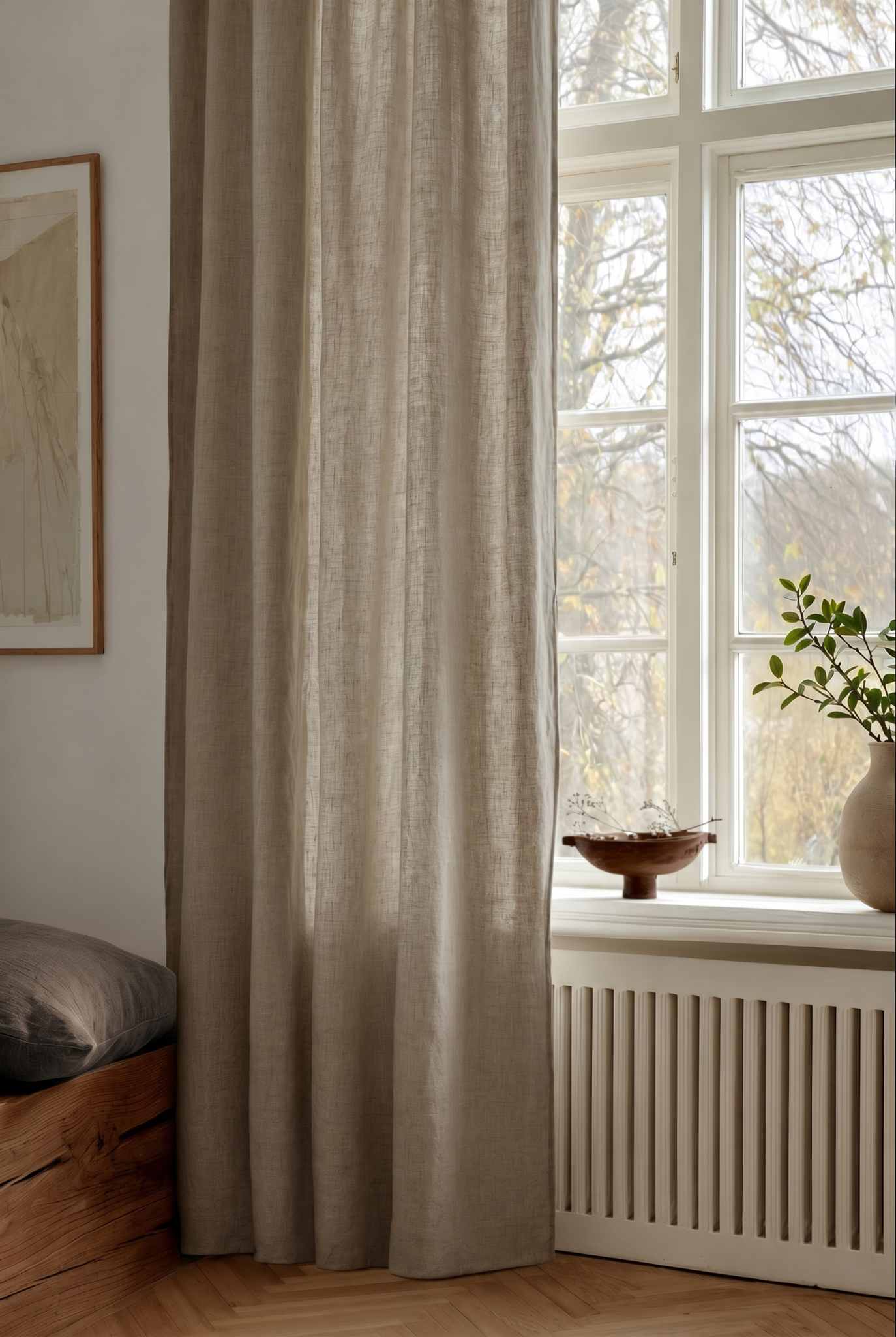 Natural Custom made Curtain. Linara Natural by Ada & Ina
