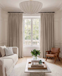 Natural Linen Living room curtains - 100% pre-washed linen. Bianco Natural by Ada & Ina.