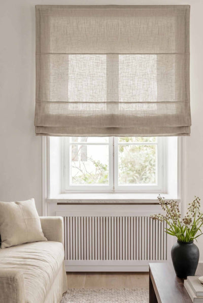 Natural Linen Roman blind. Linara Natural by Ada & Ina