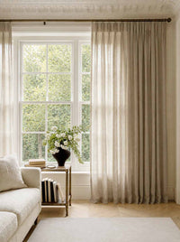 Natural Triple pleat curtains