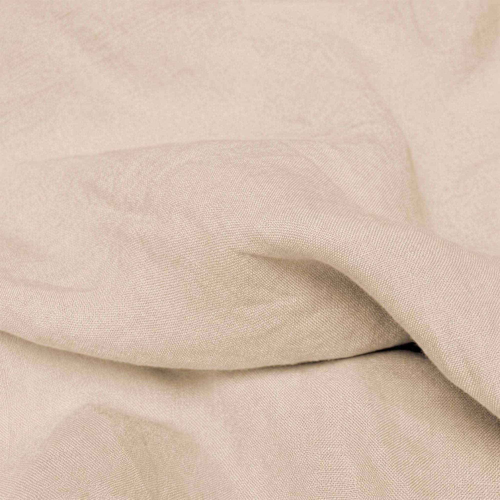 Neutral Cream Linen Fabric - close-up. Mariana Smokey Cream by Ada & Ina