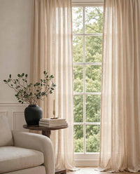 Neutral Cream Linen Unlined Curtains. Mariana Smokey Cream by Ada & Ina