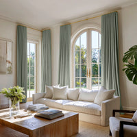 Sage green pairs of curtains
