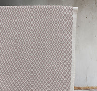 Oona New Blush - White linen fabric, faded Pink abstract print