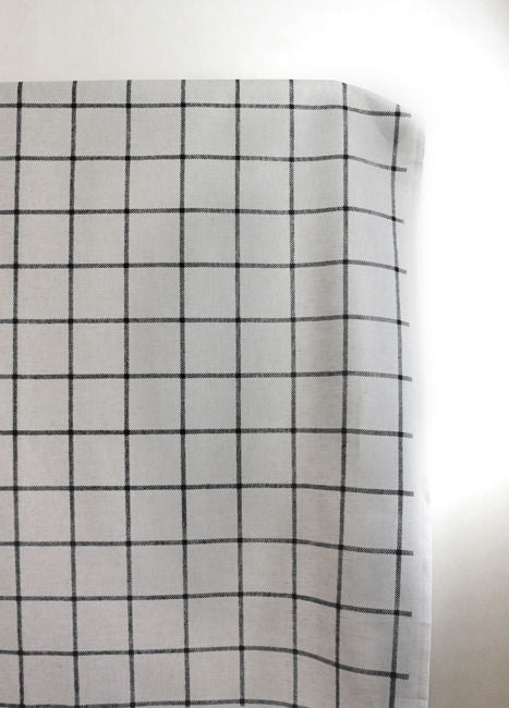 Tove Noir - Checked fabric with Black checks for curtains, roman blinds