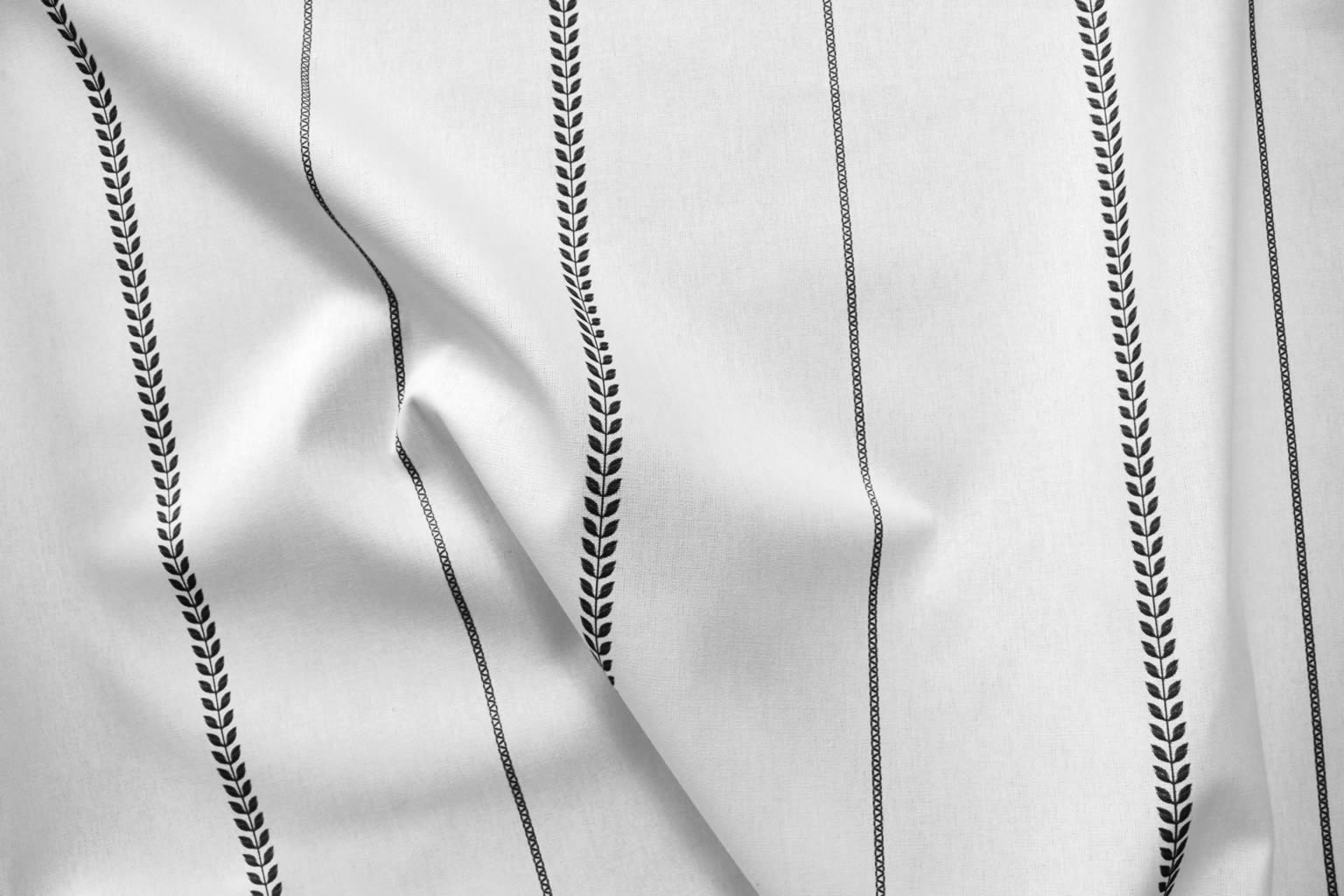 Berit Noir - curtain fabric with Black striped print