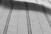 Elise Noir- Linen Cotton mix curtain fabric, Black & Grey stripes