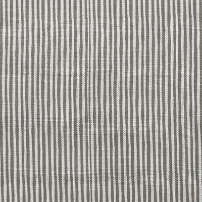 Maisa Nougat - Linen curtain fabric, Brown stripes