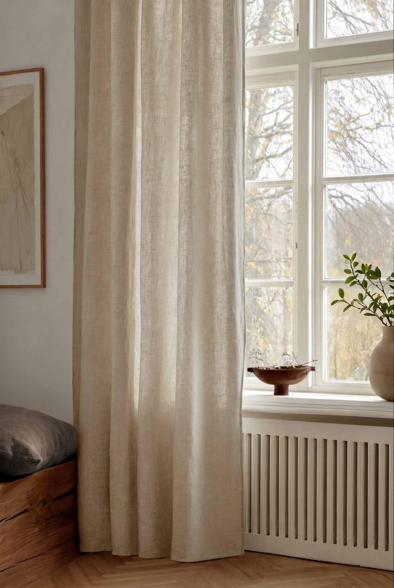 Oatmeal Custom made Curtain. Linara Oatmeal by Ada & Ina