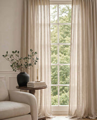Oatmeal Linen Unlined Curtains. Mariana Oatmeal by Ada & Ina