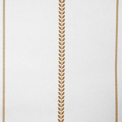 Berit Ochra - curtain fabric with Brown striped print