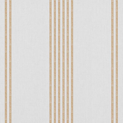 Brea Ochre-WHT - White fabric with Striped Orange print