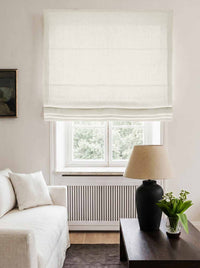 Off-White Made to measure linen roman blind - Cotton Lined. Greta Off-White.
