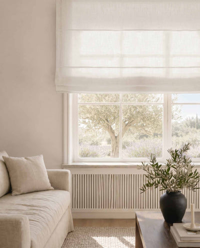Off white Linen Roman blind. Mariana Off-white by Ada & Ina