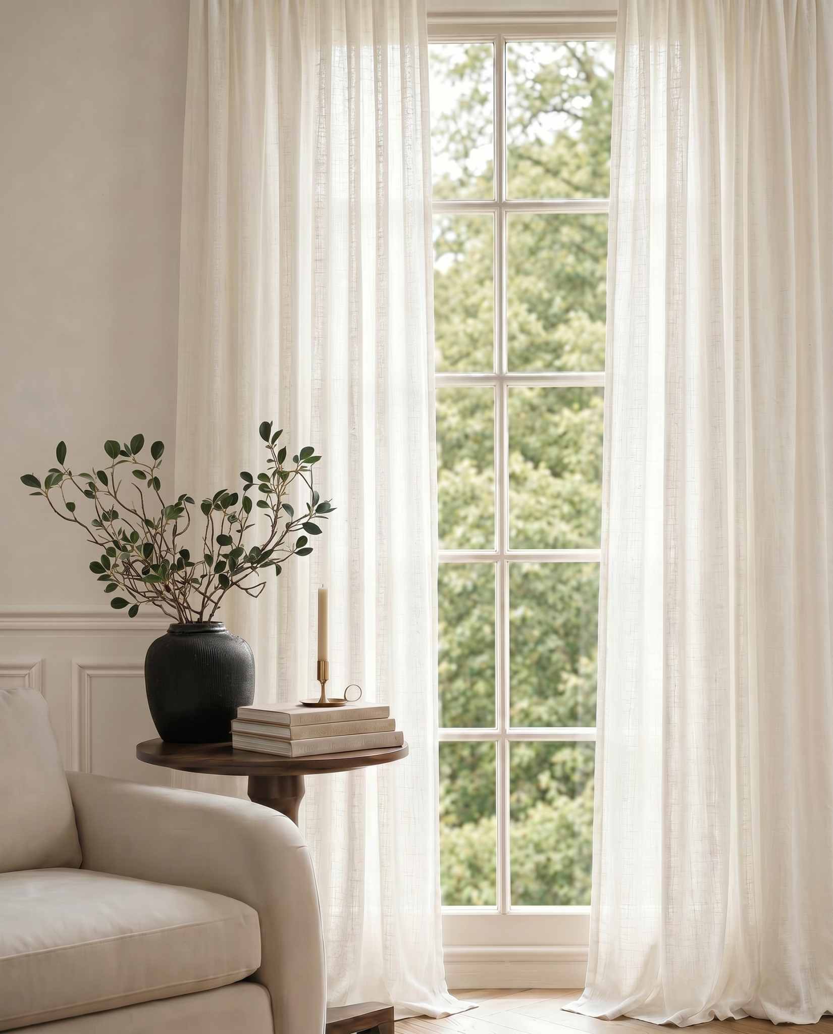 Off white Linen Unlined Curtains. Mariana Off-white by Ada & Ina