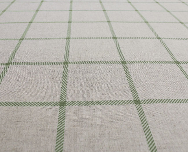 Tove Olive - Checked fabric with Green checks for curtains, roman blinds