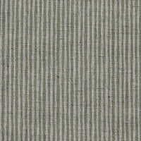 Laila Olive - Striped Curtain fabric with light Green stripes. Close Up Photo