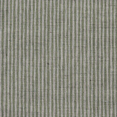 Laila Olive - Striped Curtain fabric with light Green stripes. Close Up Photo