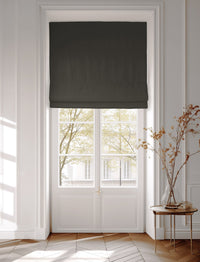Dark grey roman blind made of 100% cotton fabric Amara Onyx