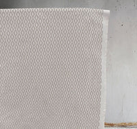 Oona Taupe - White linen mix fabric, Light Brown abstract print