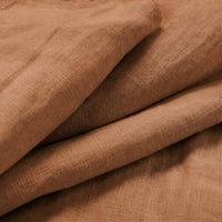 Dark Orange Double width Linen fabric. Softened 280 cm wide. Close-up. Vilgot Burnt Orange by Ada & Ina