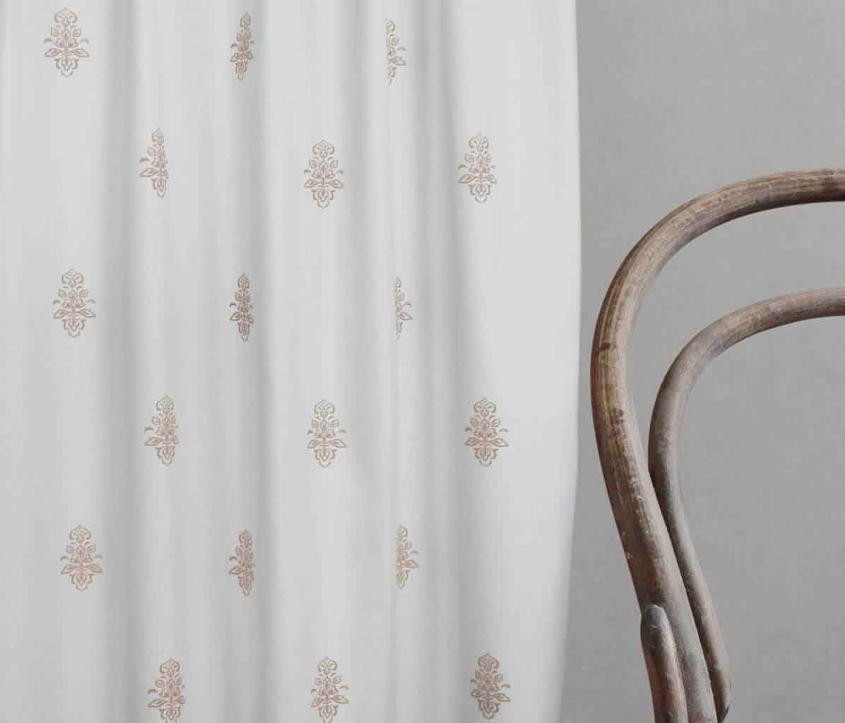 Lisana Pastel Brown - Curtain fabric with Brown abstract print