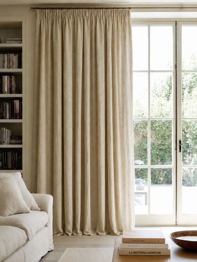 Wide Width Pencil Pleat Curtains for Living Room. Double Width 100% Linen Curtain Fabric