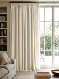White Double Width Curtains for Living Room. 100% Pure Linen Wide Width White Fabric