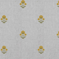 Penelope Yellow Green - Curtain fabric with Yellow and Green floral print