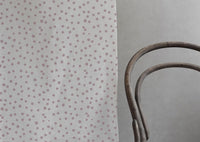 Dottie Peony-WHT - Dotted fabric with Pink spots, 100% Linen