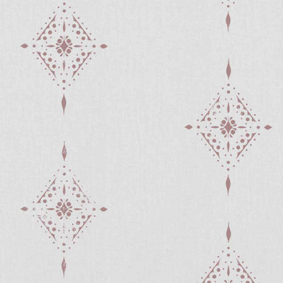 Kaisley Peony-WHT - White curtain fabric with Pink Abstract print