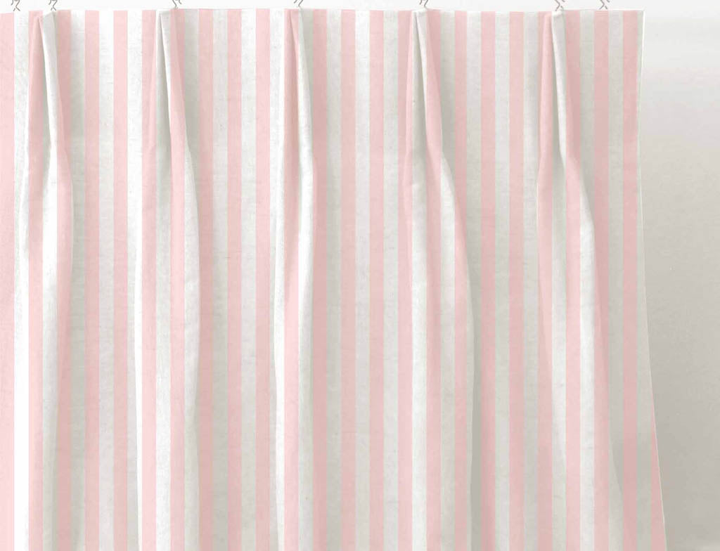 Liliana Peony-WHT - white fabric with pink striped pattern