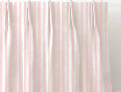 Liliana Peony-WHT - white fabric with pink striped pattern
