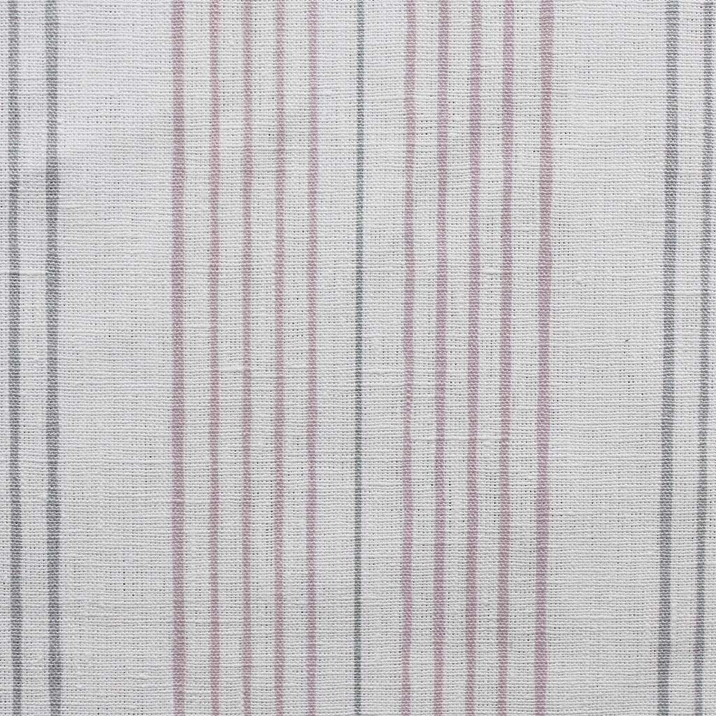 Else-Peony- WHT - Linen curtain fabric, Pale Pink & Grey stripes